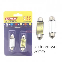 Carub Ampul 12v Sofit 6w 30smd Cambus 39mm Metal Beyaz 0402224 