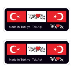 Tofaşk 3D Damla Çıkartma-Sticker 2 Parça