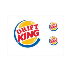 Drift King 3D Damla Çıkartma-Sticker 3 Parça