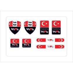 Tofaşk 3D Damla Çıkartma-Sticker 8 Parça