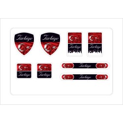 Türkiye 3D Damla Çıkartma-Sticker 8 Parça