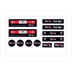 Tofaşk 3D Damla Çıkartma-Sticker 12 Parça